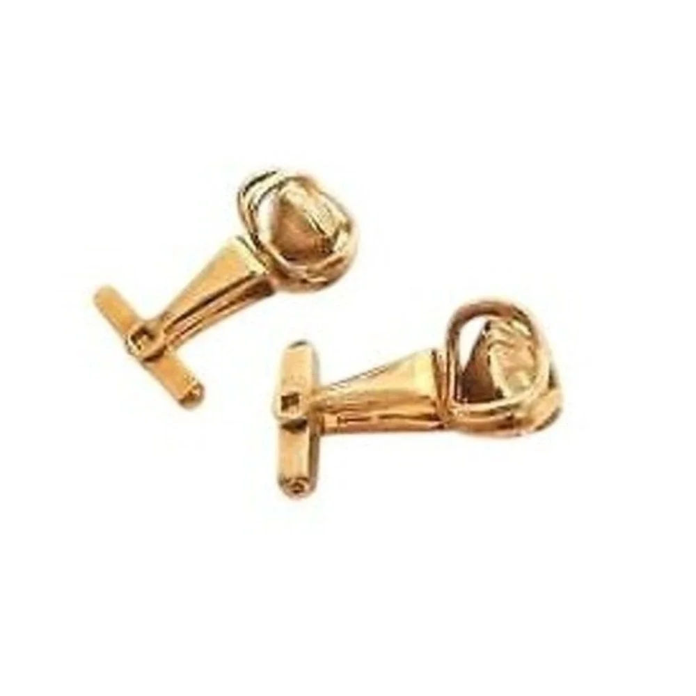 Vintage Gold Caged‎ Sparkly Clear Rhinestone Cufflinks Men's Modernist Jewelry